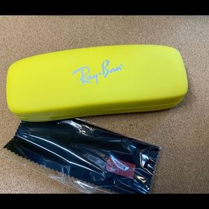 Ray-ban glasses hard case lemon yellow with cloth